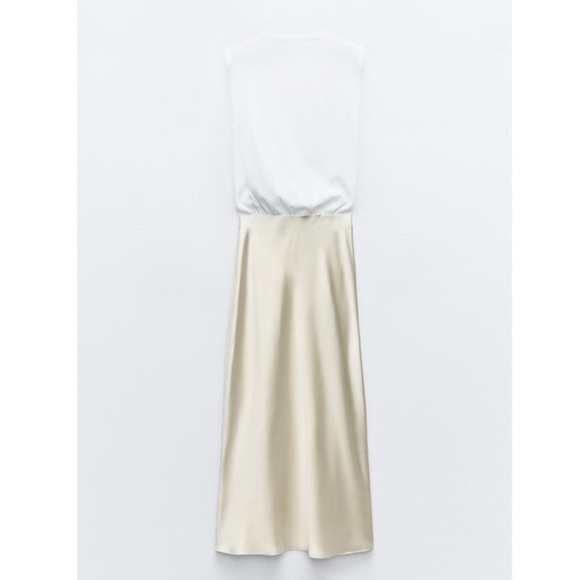 NWT ZARA CONTRASTING SATIN EFFECT DRESS SIZE M - Picture 9 of 13
